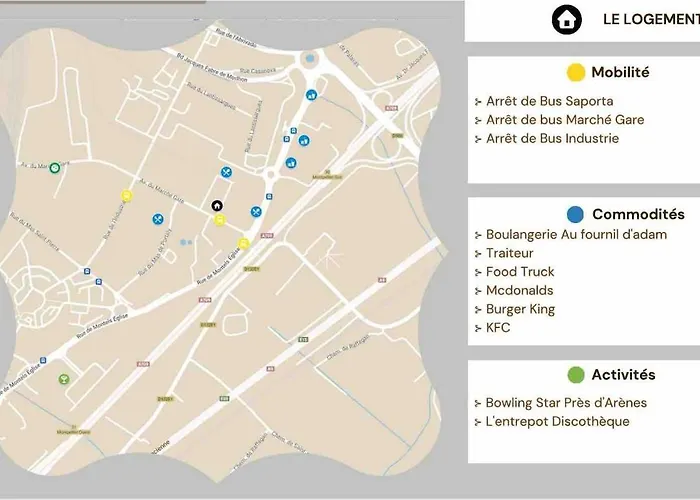 Lumineux 2ch Proche Pres D'arenes Avec Wifi Tv Et Patio